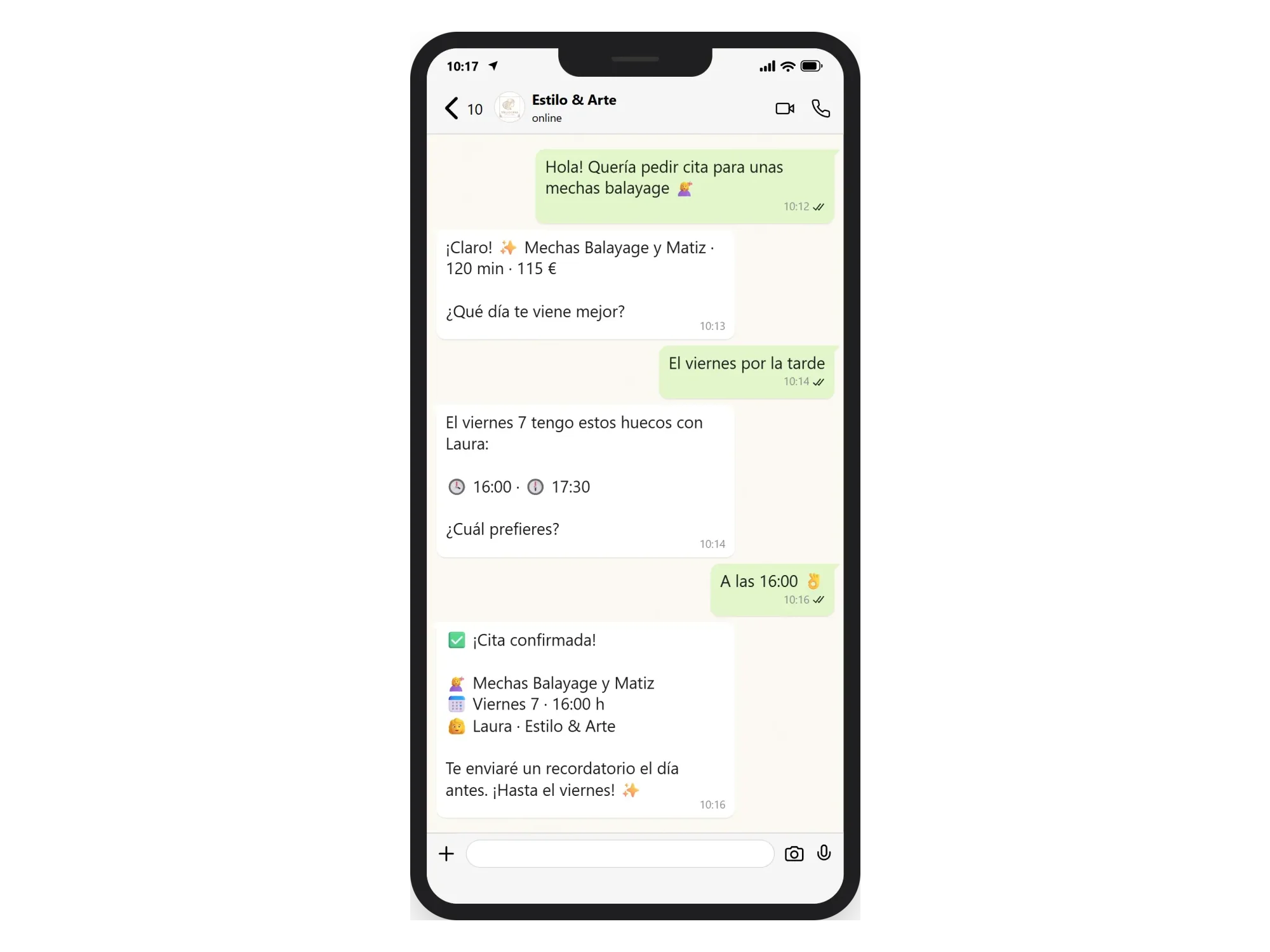 Appointment Booking via WhatsApp